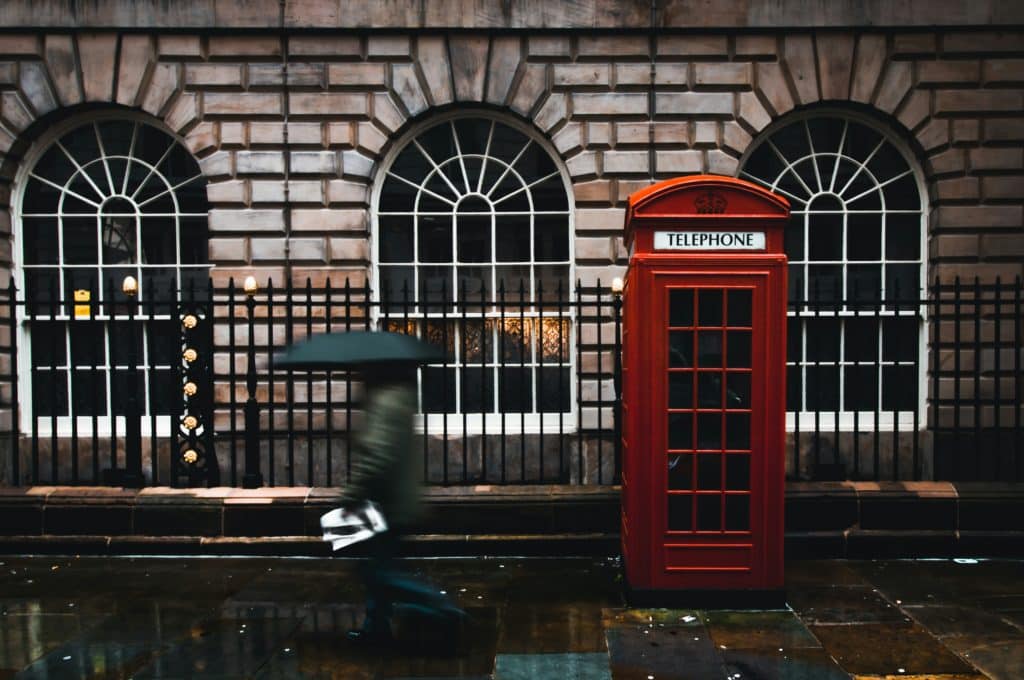 Classic london read telephone box
