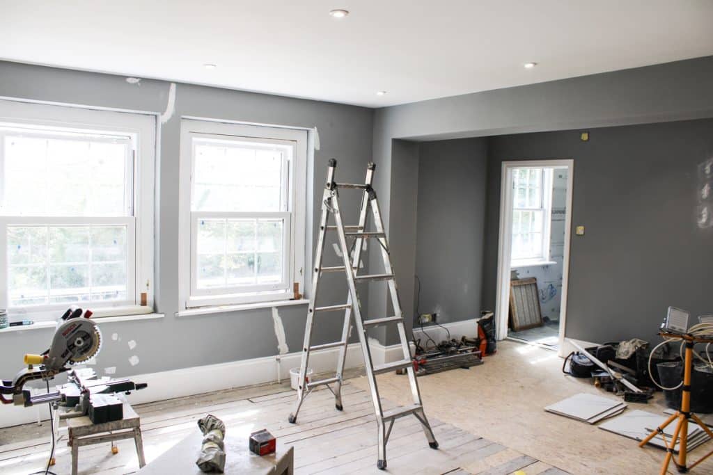 view of property in the middle of work being done, redecorating.