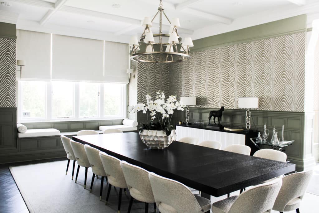 modern country home in Kent, light open room showcasing the dining area